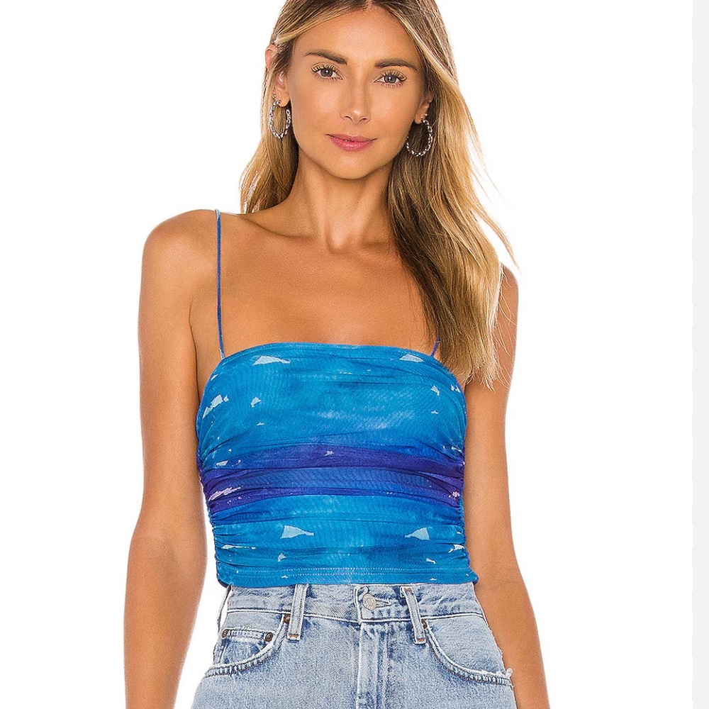 superdown Lissie Shirred Cami Top in Blue Ombre